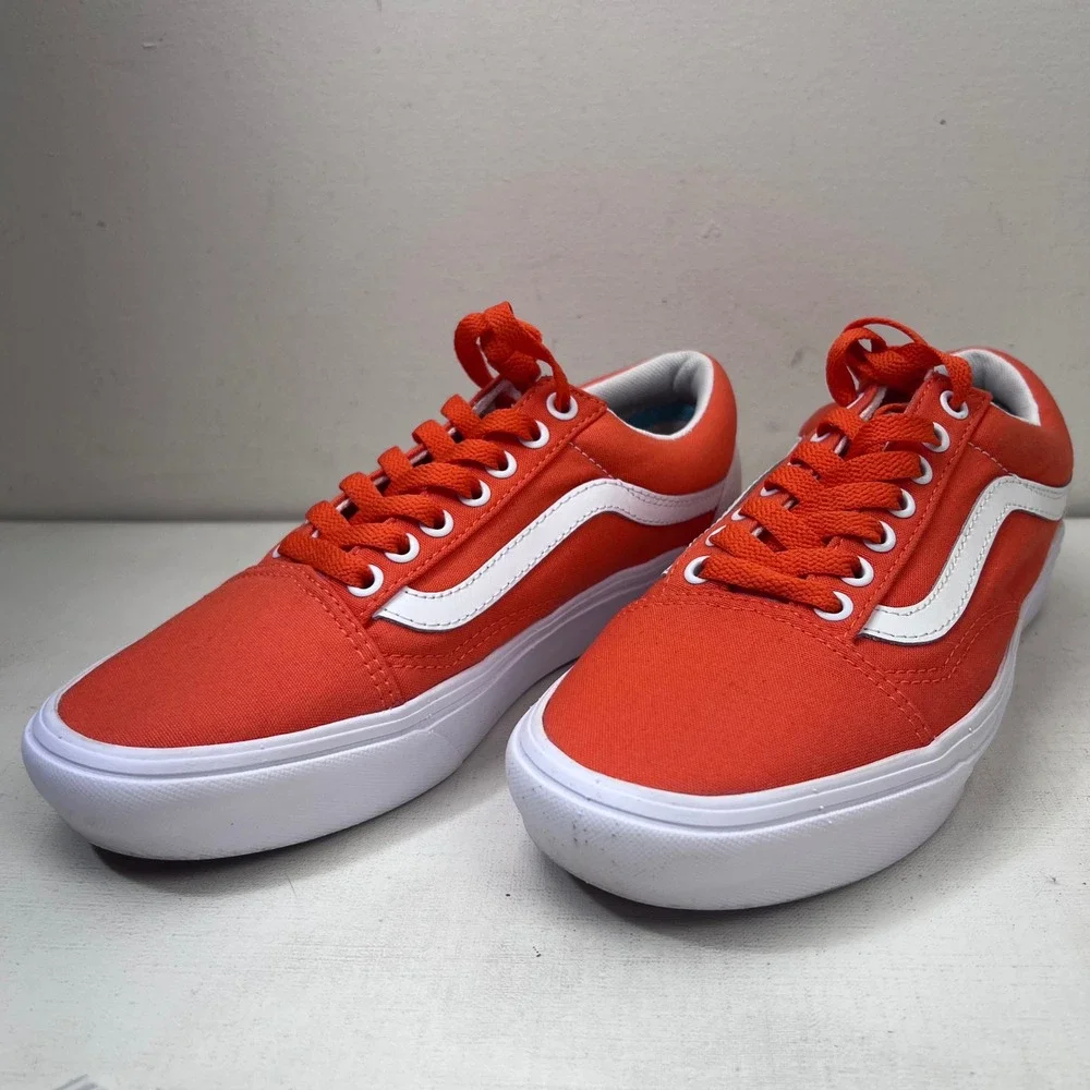 Vans Old Skool ComfyCush Customs Orange White‎ Mens 7.5 Womens 9 Sneakers